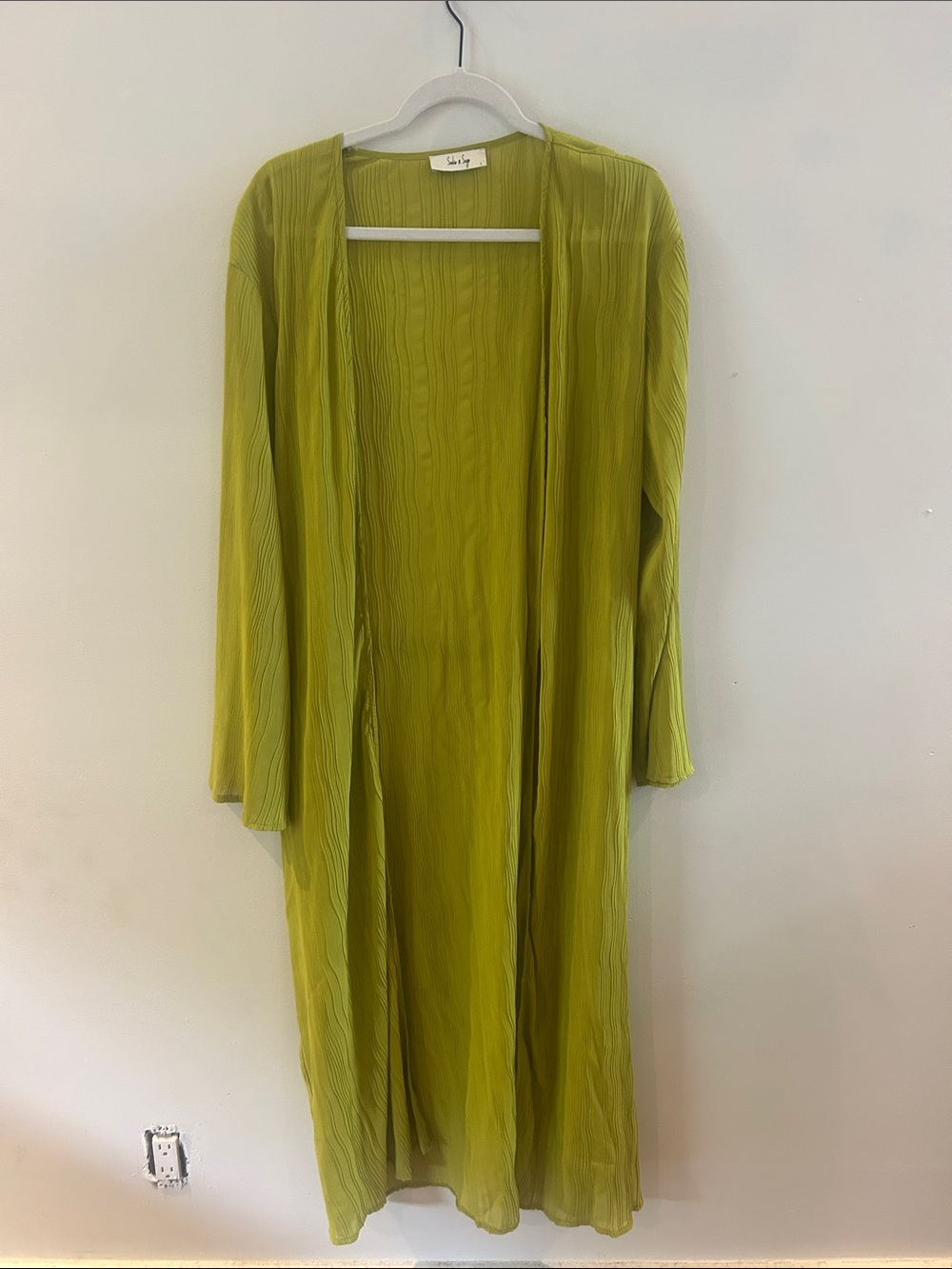 Sadie & Sage Olive Green Long Open Duster